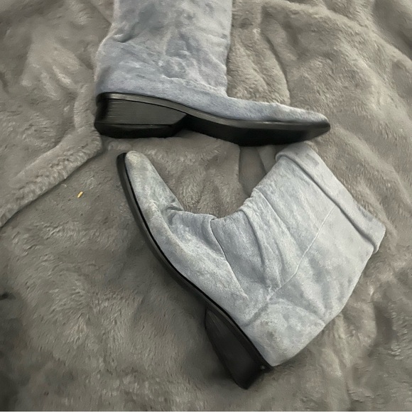Markon Simon Mid-Calf Suede Scrunch Pull-On Boots in gray Size 10w - Picture 2 of 6